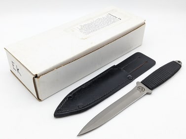 John Ek EK Knives Black Paracord Pig Sticker w/ Sheath