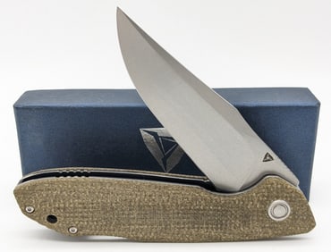 NIB TuyaKnife Bruiser Canvas Micarta Flipper Knife