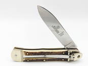 Hubertus Solingen Stag Lever Lock Switchblade Knife