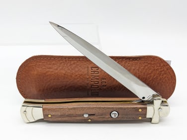 AGA Campolin Maltese Cocobolo Wood Switchblade Knife w/ Sheath