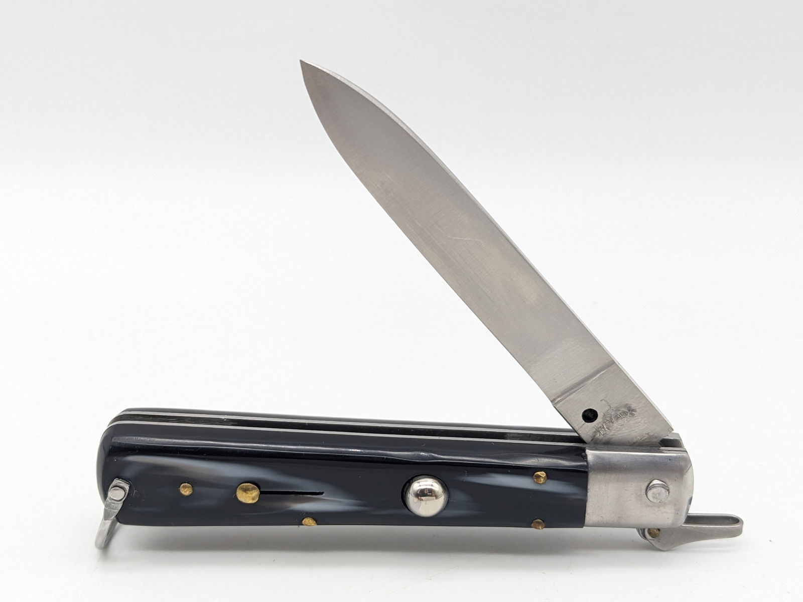 Vtg J Inox Imitation Horn Switchblade Knife (1 of 4)