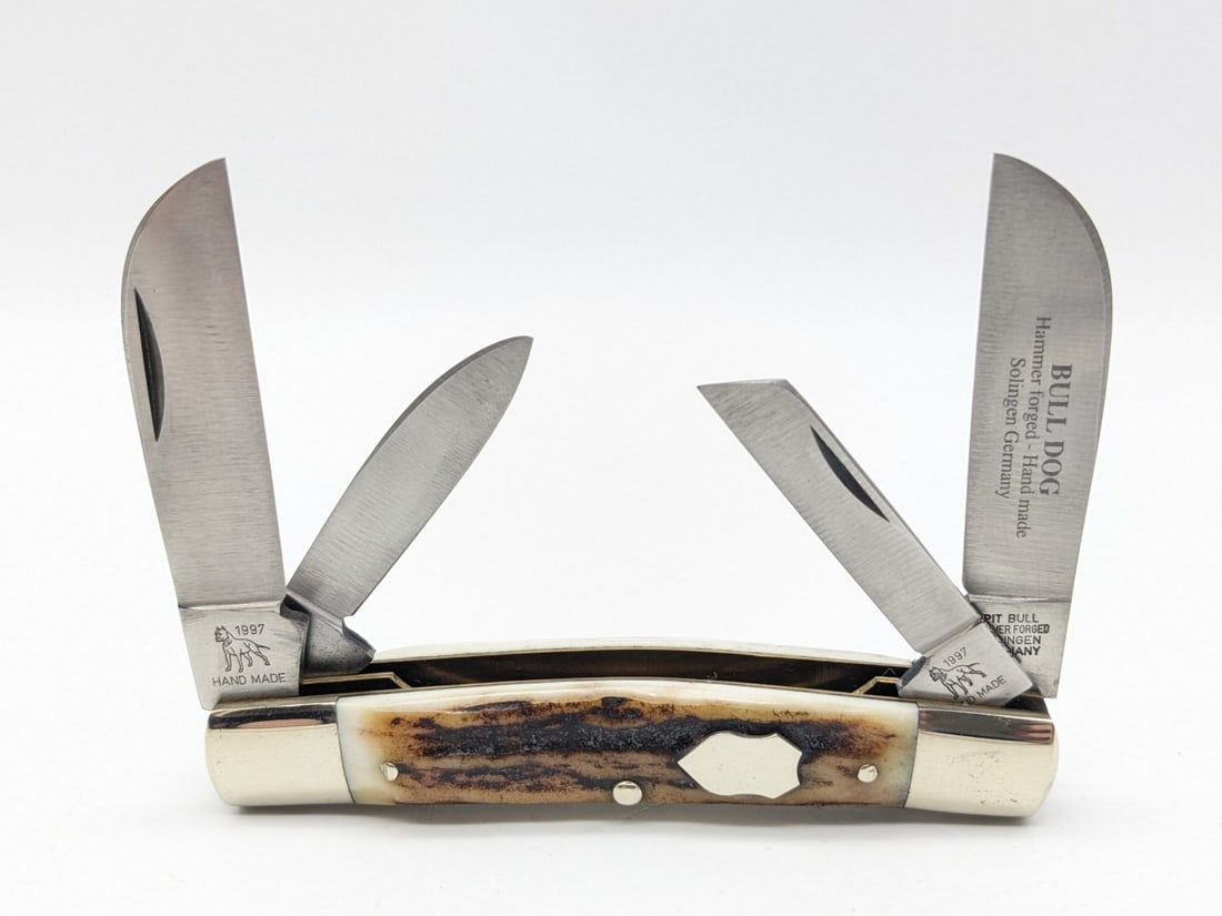 1997 Bulldog Brand Pit Bull Stag Congress Knife (1 of 4)
