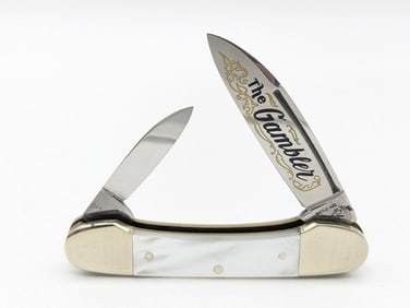 Ltd Battle Axe Brand The Gambler Mother of Pearl Canoe Knife