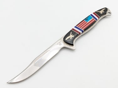 Ltd Buck Custom Ron Yellowhorse Signed Natural Stone Fixed Blade Hunting Knife