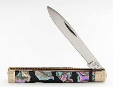 Custom Buck Creek Michael Prater Painted Pony Abalone Physician's Knife