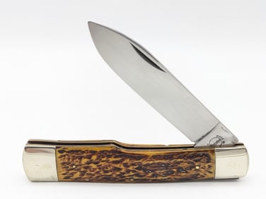 Vtg Remington Jig Bone Large Gunstock Knife