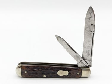 Vtg Remington Jig Bone Uneven End Jack Knife R993