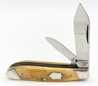 Shapleigh Hardware Co. Pocket Worn Jig Bone Tear Drop Jack Knife
