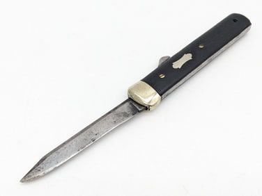 Rare Miller Bros Smooth Ebony Wood Gravity Knife