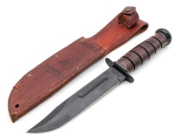 USMC Ka-Bar 7in Fighting Knife w/ Sheath