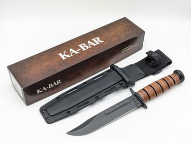 NIB USN Ka-Bar 7in Fighting Knife 5025 w/ Sheath
