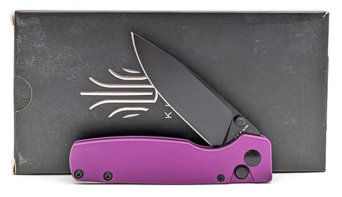 NIB Kizer Vanguard Original Purple Button Lock Folding Knife