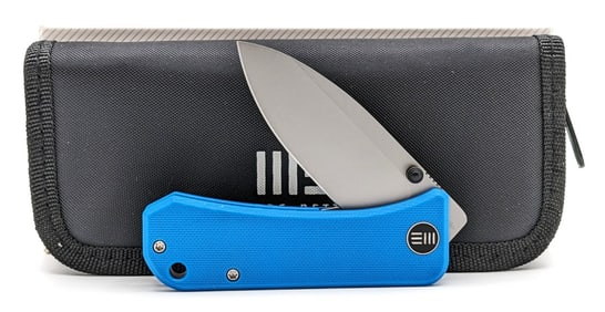NIB WE Knife Co. Banter Blue G-10 Linerlock Folding Knife w/ Case