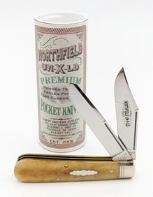 Great Eastern Cutlery Smooth Antique Yellow Camel Bone Two-Blade 391224 w/ Tube