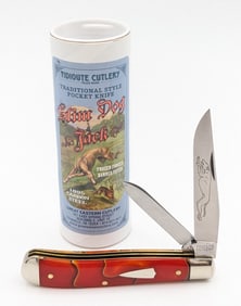 Great Eastern Cutlery Tomato Acrylic Slim Dog Jack Knife 488224 w/ Tube