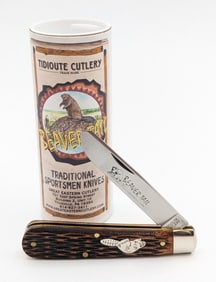 Great Eastern Cutlery Jigged Brazilian Cherry Wood Pocket Knife 394124 w/ Tube