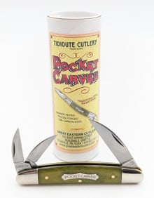 Great Eastern Cutlery Smooth Green Banana Bone Pocket Carver Knife 620324 w/ Tube