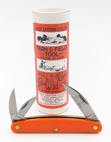 Great Eastern Cutlery Orange Delrin Pocket Carver Knife 620324 w/ Tube
