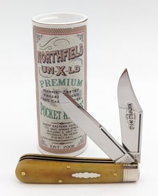 Great Eastern Cutlery Smooth Antique Yellow Camel Bone Two-Blade 391224 w/ Tube