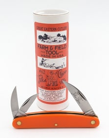 Great Eastern Cutlery Orange Delrin Pocket Carver Knife 620324 w/ Tube