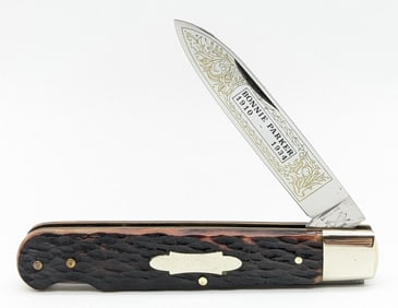 Ltd Battle Axe Brand Bonnie Parker Jigged Bone Large Lockback Folding Knife