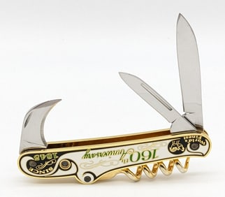 Hen & Rooster 160th Anniversary Cloisonne? Artwork Stan Hope Lens Sommelier Knife