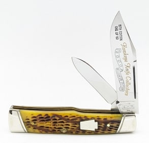 Ltd 2000 Schatt & Morgan Queen Cutlery HKC Millenium Jigged Bone Gunstock Knife