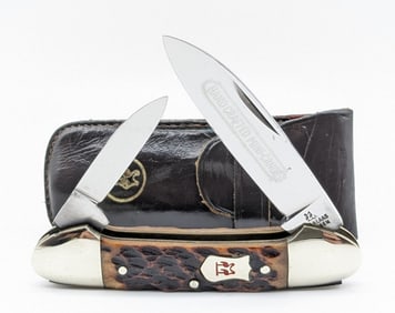 Robert Klaas Kissing Crane Stag Mini Canoe Knife 2929XIII w/ Case