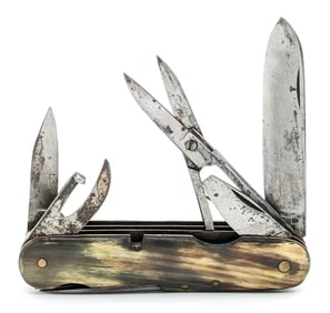 Antique James Horn Handle Camp Multi Tool Knife