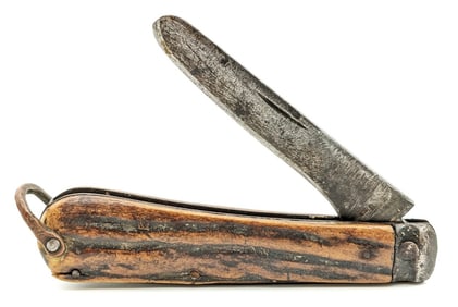 Antique Challenge Cutlery Co. Stag Folding Knife