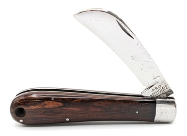 Antique J. Russell & Co. Smooth Wood Hawkbill Knife