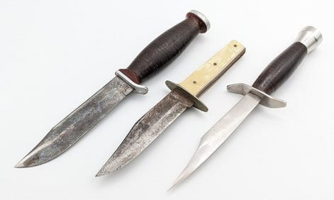 (3) Various Brand Fixed Blade Hunting Knives