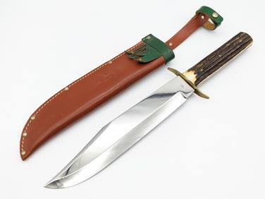 Edge Mark Solingen Pinned Stag Bowie Knife 447 w/ Sheath