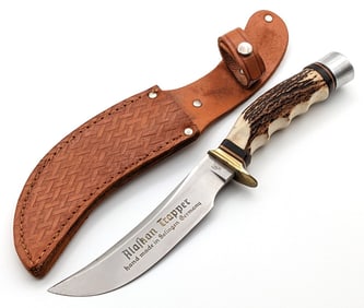 Wildcat 7X Stag Alakan Trapper Skinner w/ Sheath