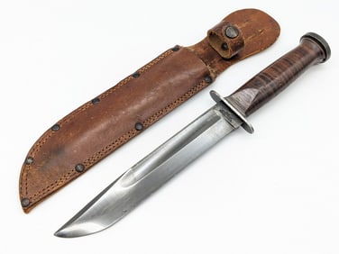 WWII Named Western G46-8 Fighting Knife w/ Sheath