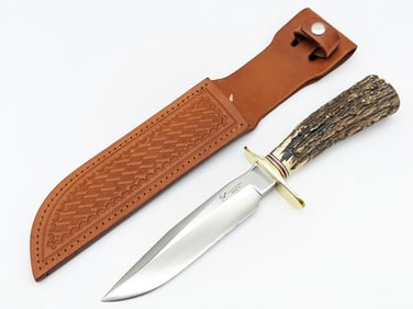Blackjack Knives Model #5 6in Classic Stag Fighter w/ Sheath