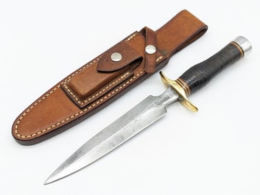 Vtg Randall Model 2 7in Fighting Stiletto w/ Sheath