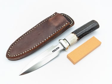 Randall Model 2 4in SS Stag Letter Opener w/ Guardian Sheath & Stone