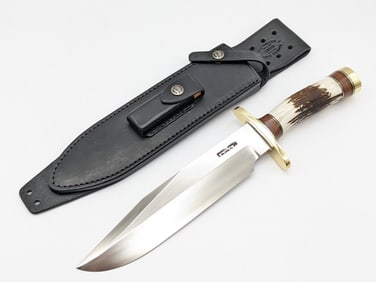 Randall Model 12 9in SS Stag Sportsman Bowie Knife w/ Sheath