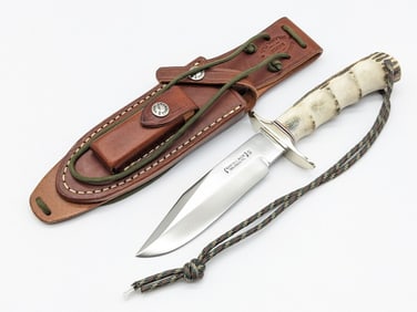 Randall Model 15 SS Finger Groove Stag Airman w/ Sheath