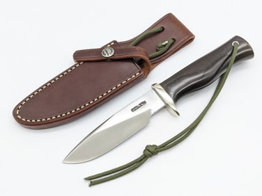 Randall Model 28L Brown Micarta Woodsman w/ Sheath