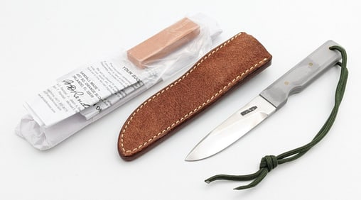 Randall Model 10 4in Aluminum Utility Knife w/ Sheath, Stone, & Papers