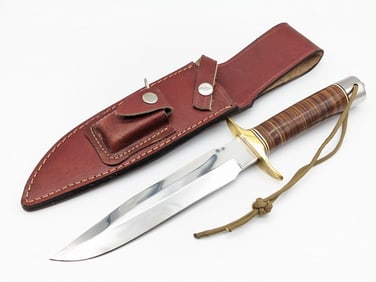 Custom Lord of Metal Fighting Bowie Knife w/ Sheath