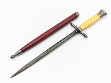 Vtg Stiletto Parrying Dagger w/ Sheath