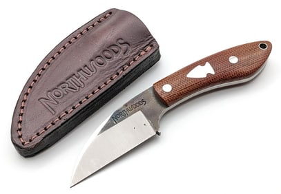 Northwoods Knives Canvas Micarta Sheepsfoot Fixed Blade Knife w/ Sheath