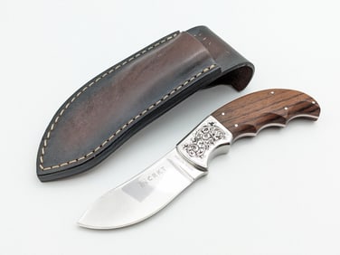 CRKT Engraved Bez Tine Fixed Blade Skinner w/ Sheath