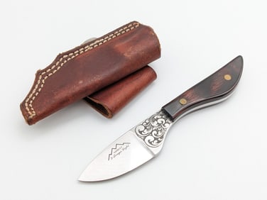 Custom T.J. Yancey 3-Finger Light Fixed Blade Knife w/ Sheath