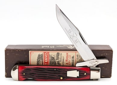 Schatt & Morgan Queen Cut. Co. Red Bone Cheetah 04181L w/ Box