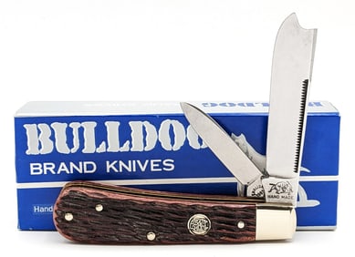 1985 Bulldog Brand Jigged Bone Razor w/ Box
