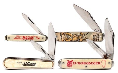 (4) Colonial & Unmarked Advertising Jack Knives